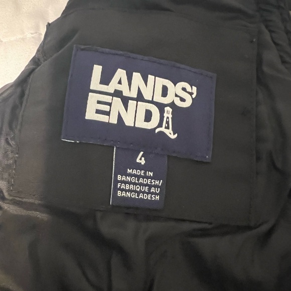 Lands' End Kids Waterproof Insulated Iron Knee Snow Bibs- Black and Navy - Picture 4 of 7